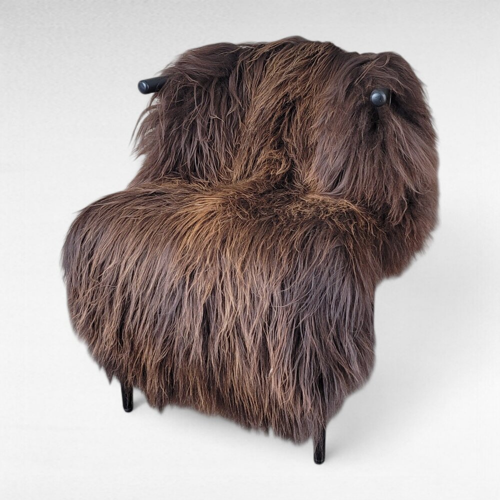 Genuine Icelandic Sheepskin Rug Natural Golden Mahogany Long Wool 55" x 36"